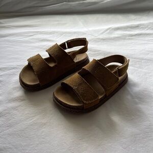 Zara toddler neutral brown velcro sandals
